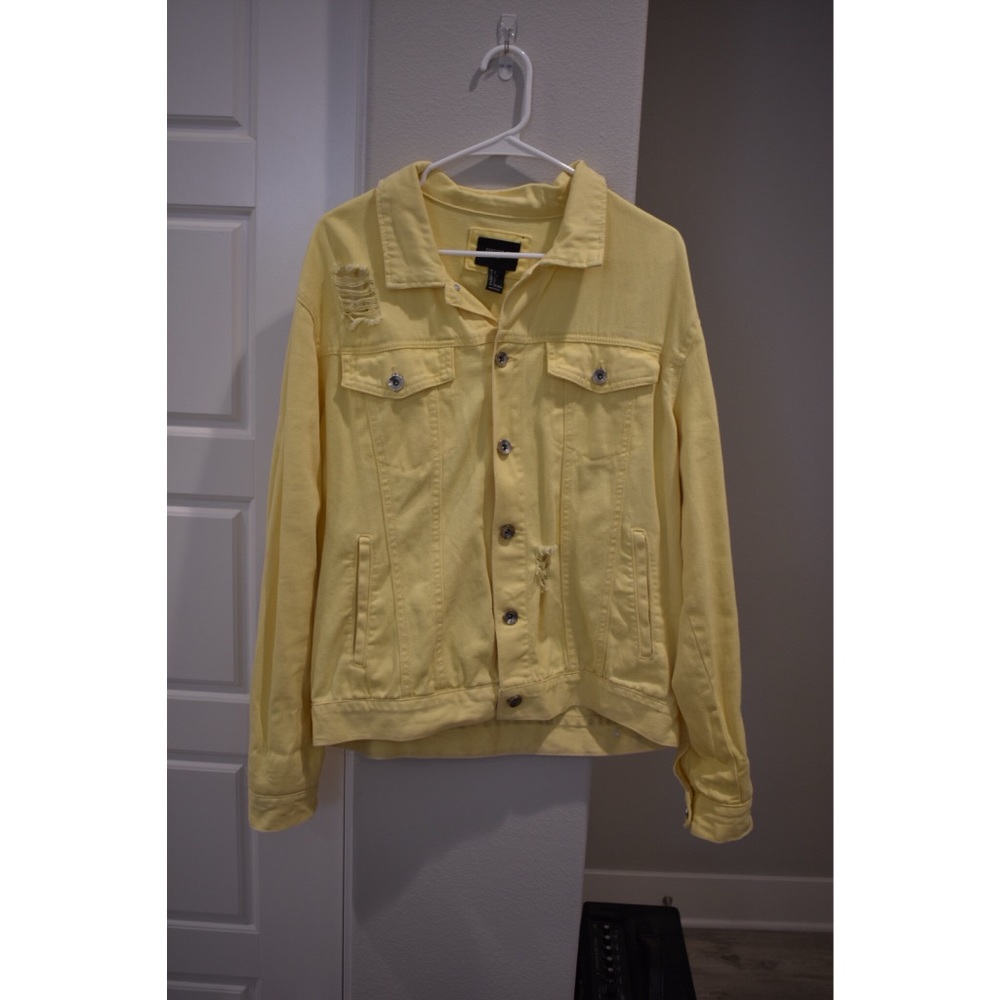 yellow denim jacket
